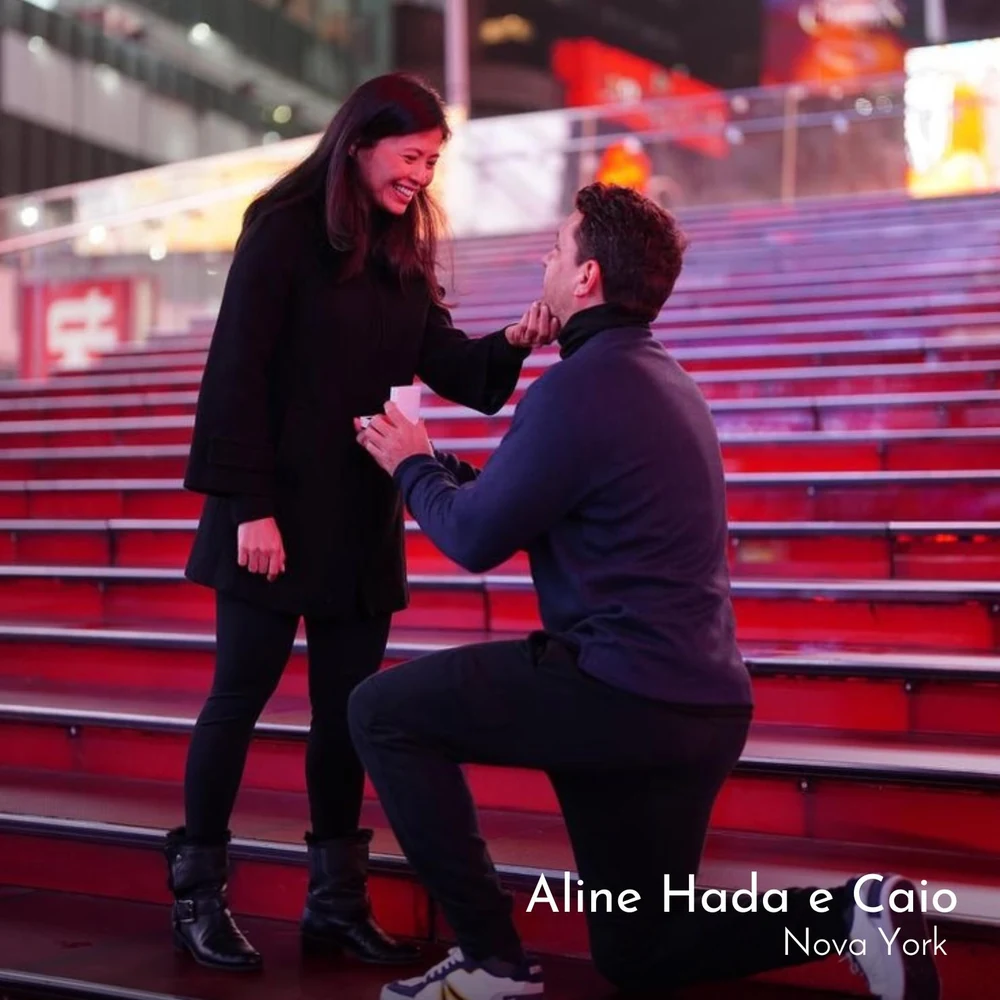 Aline Hada e Caio — Nova York